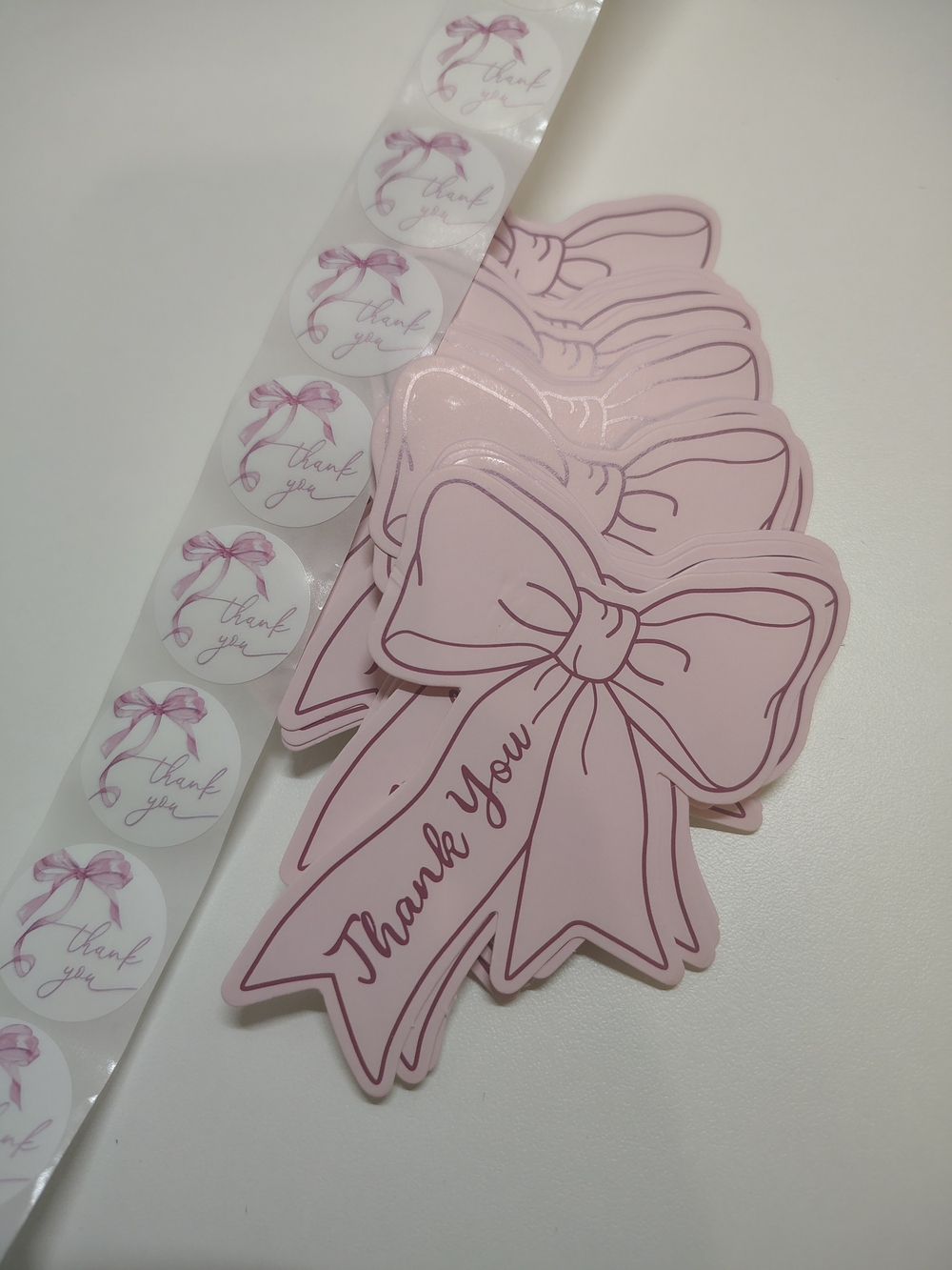 50 Pink Ribbon Thank You Cards and Sticker Set
